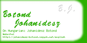 botond johanidesz business card